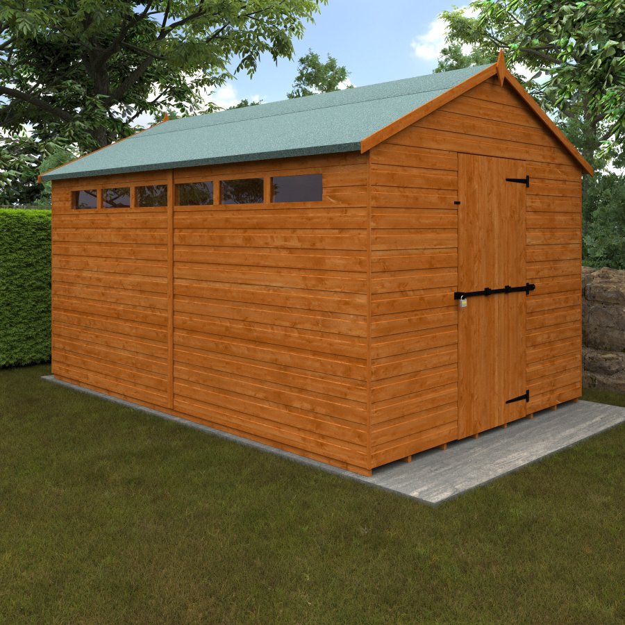 Security Apex Shiplap Shed - 12X8