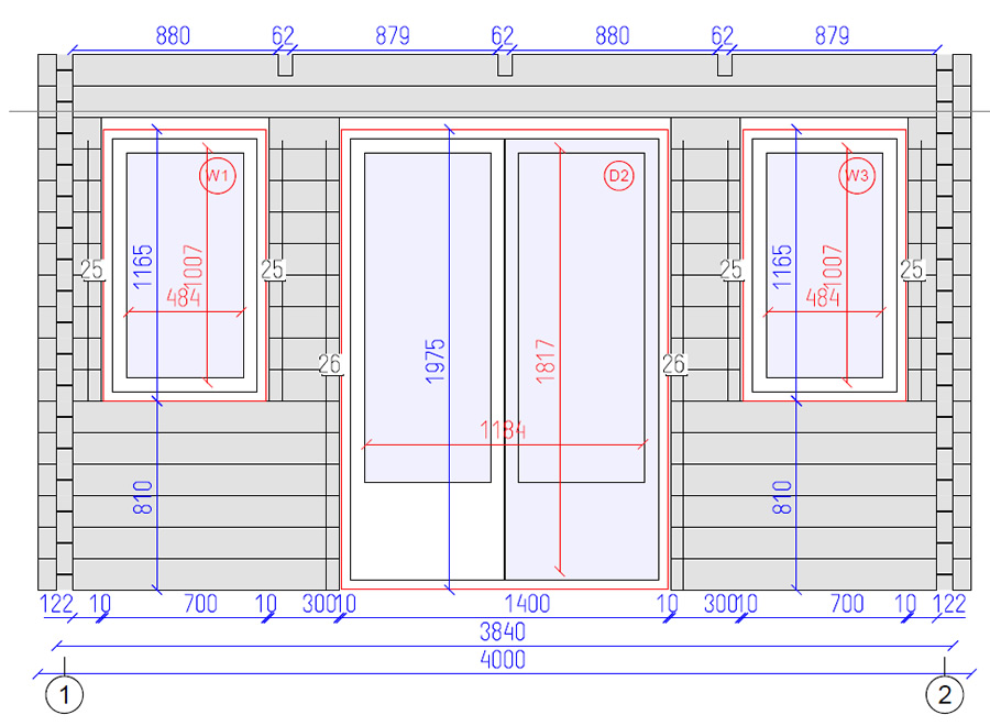 Front elevation of the Torgnon 4x3