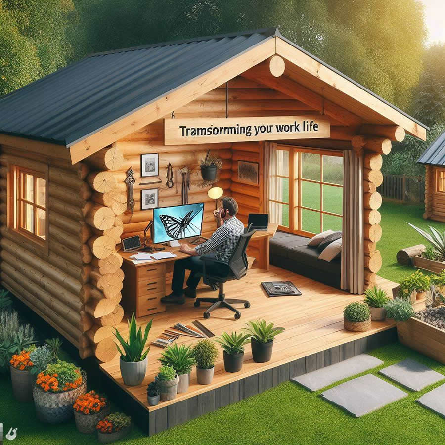 Garden Log Cabin Home Office