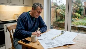 Homeowner planning log cabin installation